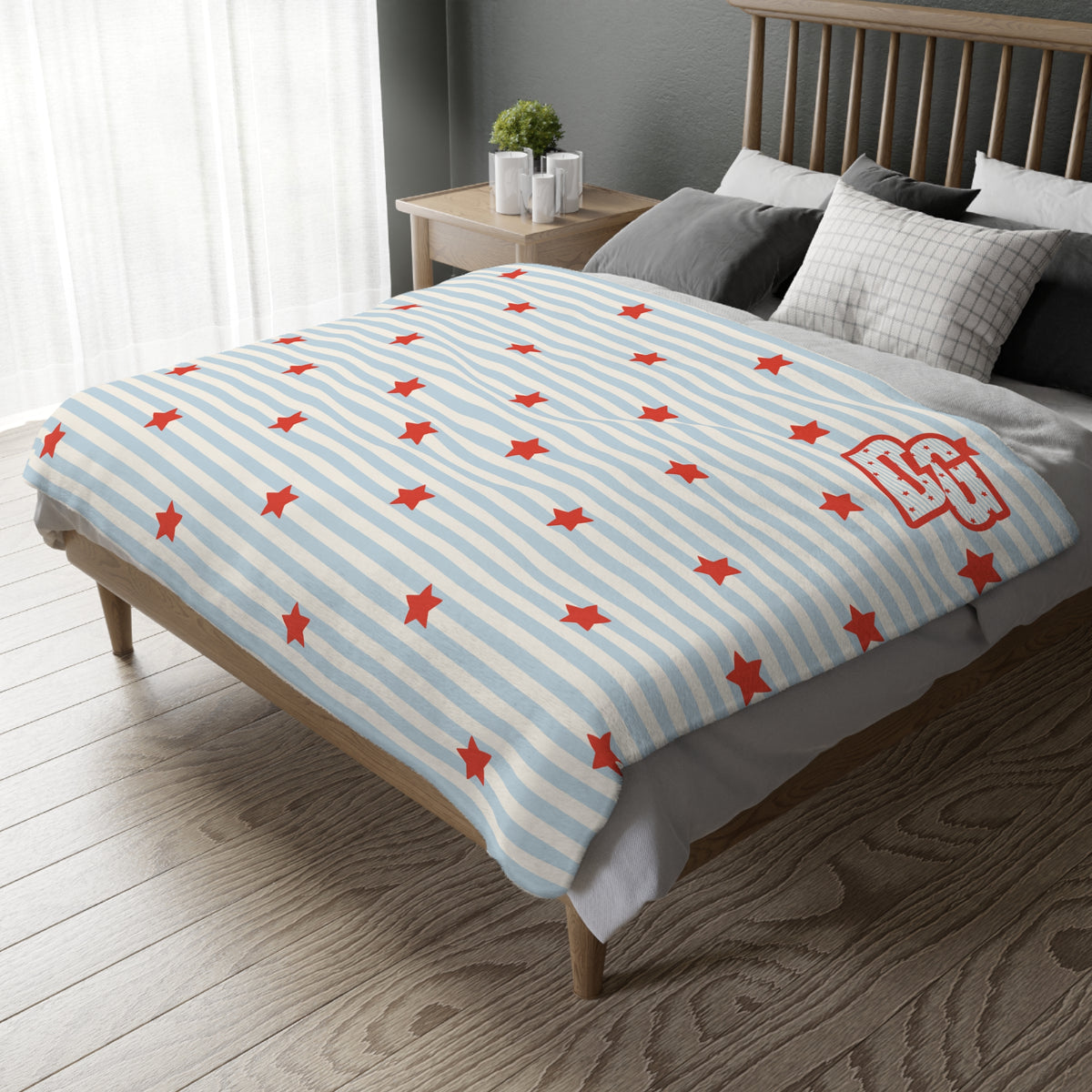 DESERTGIRL Stars&Stripes Fuzzy Blanket ( Double Sided )