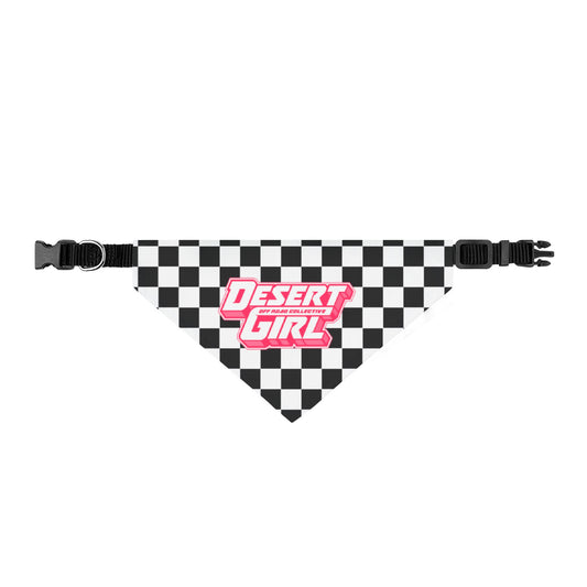 Checkered Desert Girl Clip-on Pet Bandana