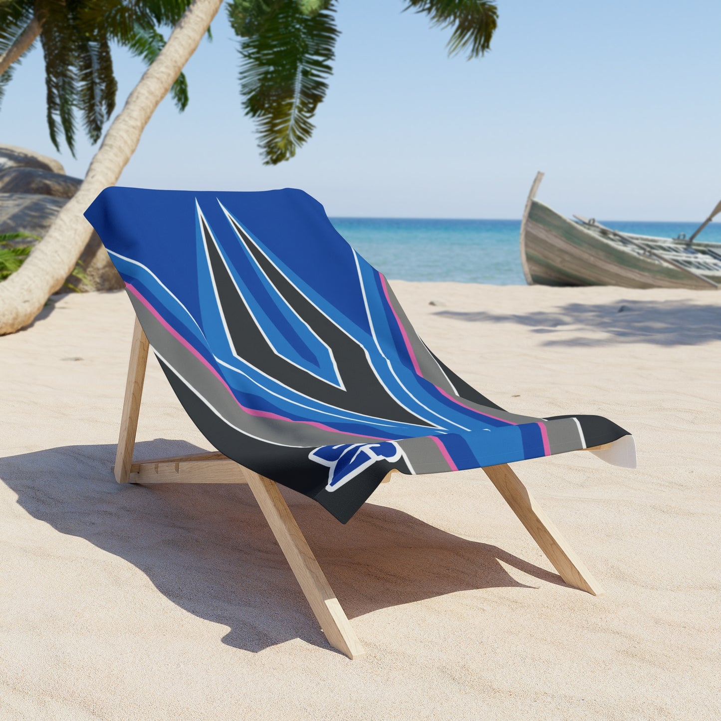 Desert Girl Blue Grey Pink Strike Beach Towel