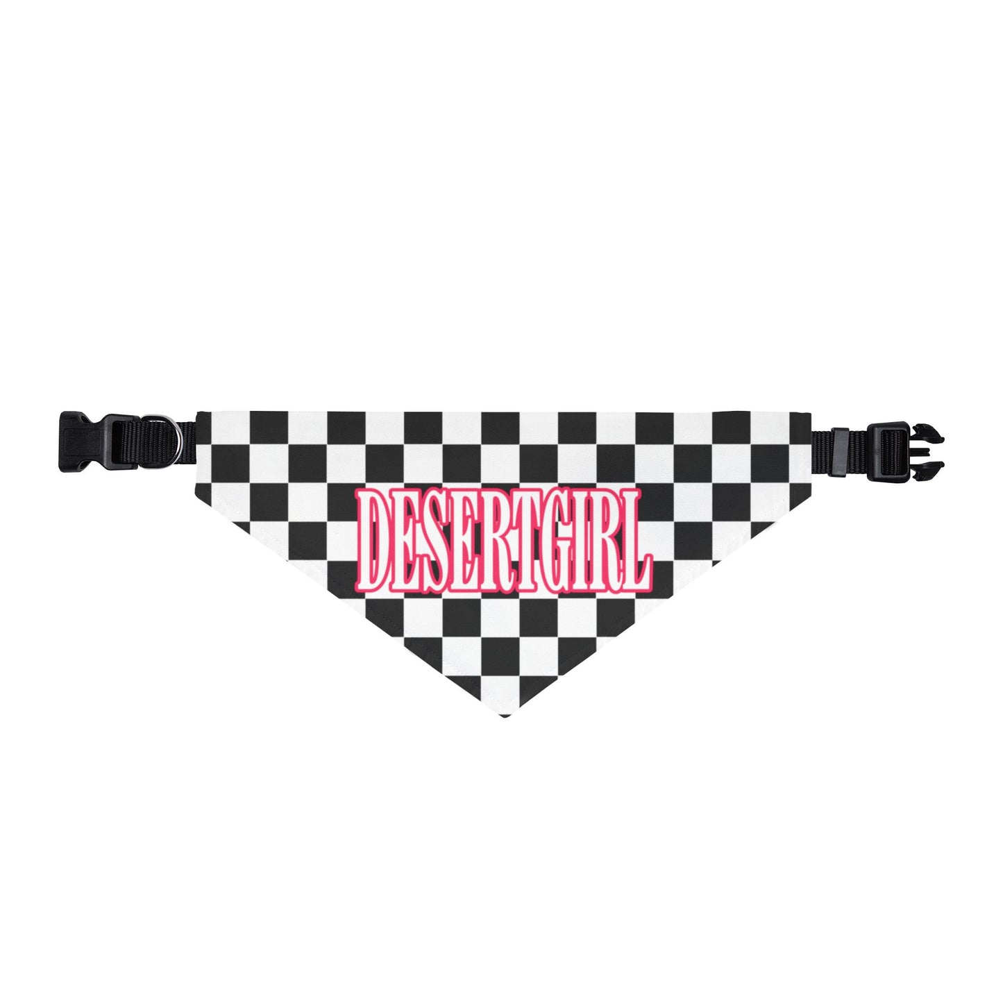 Checkered Desert Girl Clip-on Pet Bandana