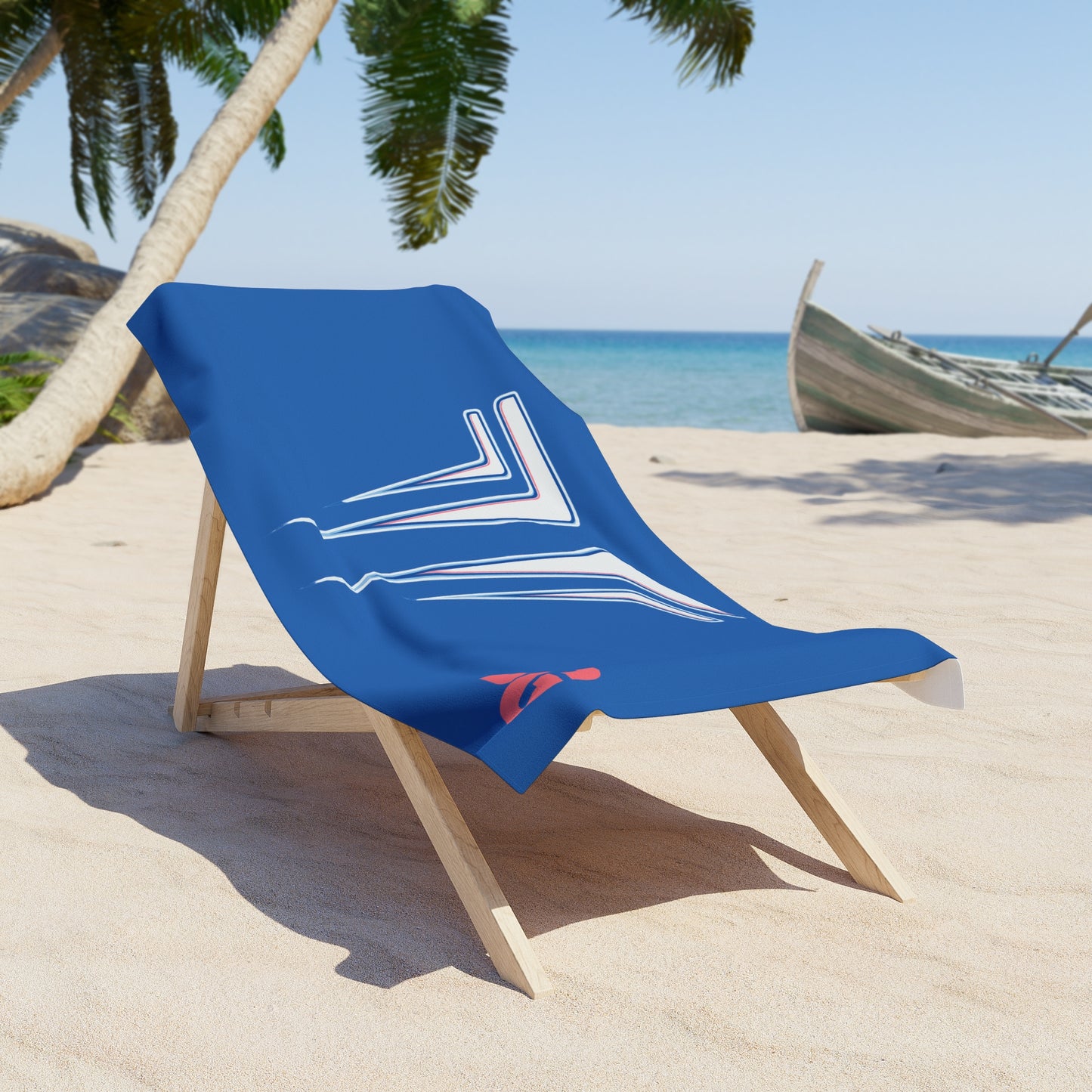 Desert Girl Arc Striped Blue Beach Towel