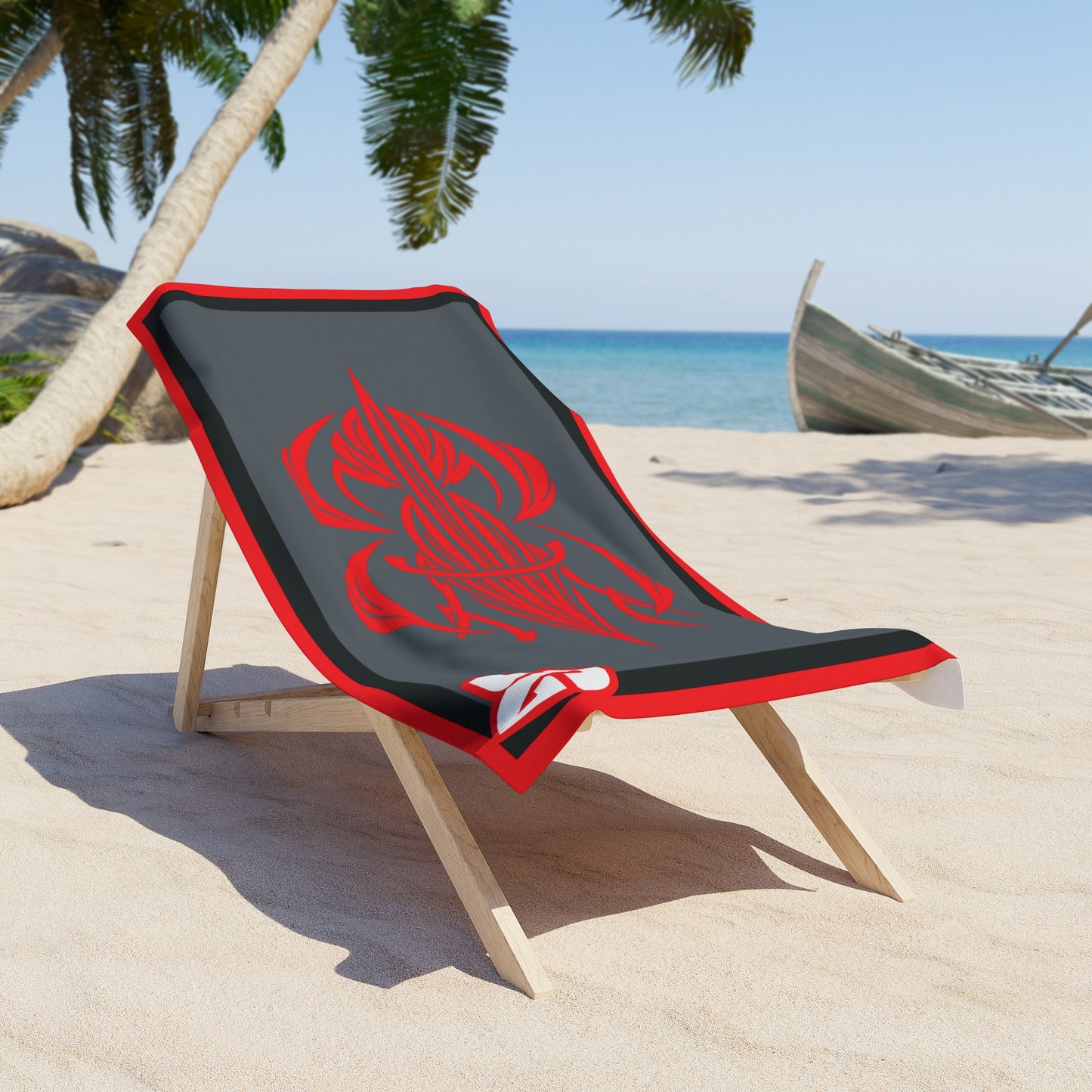 Desert Girl Pinstripe Red Beach Towel