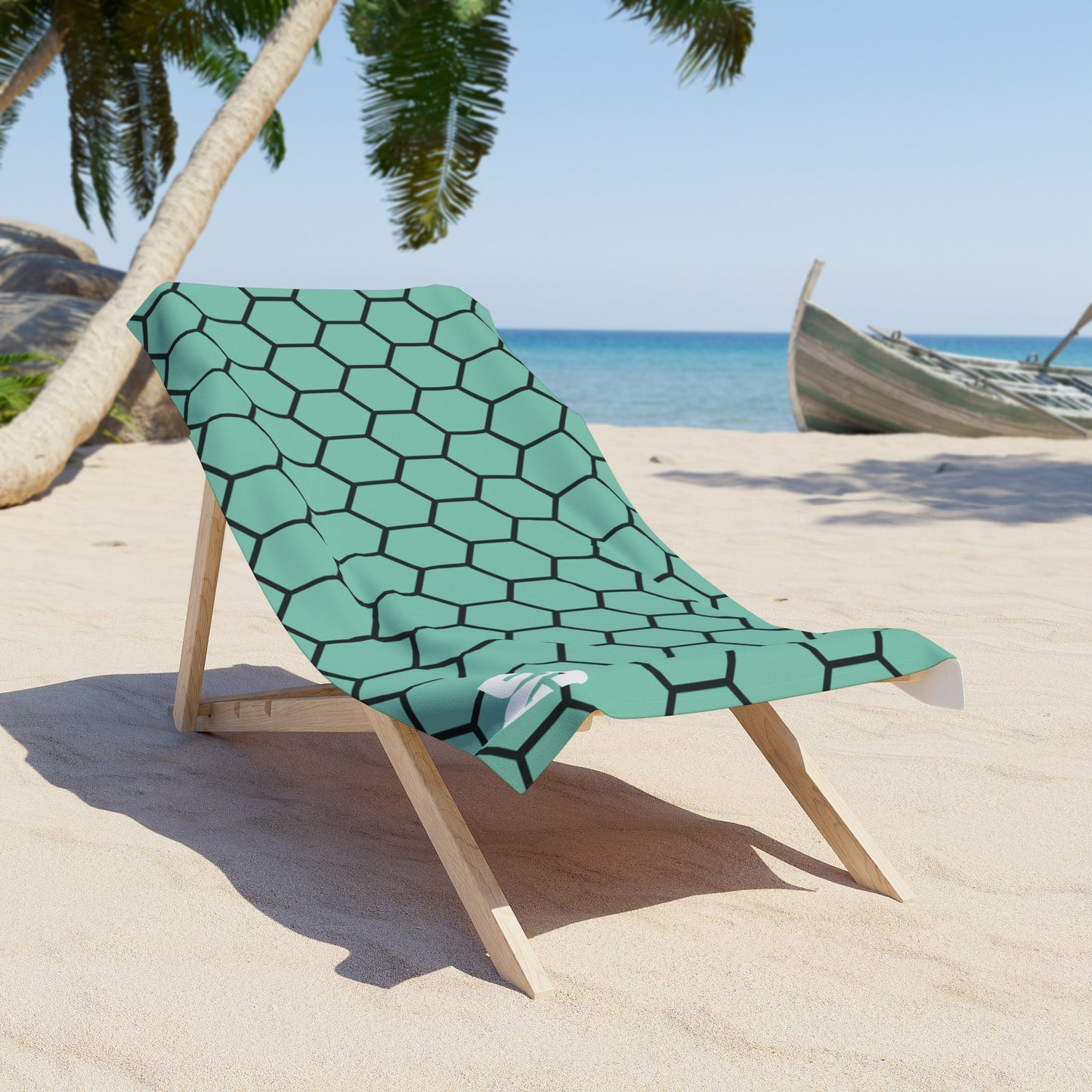 Desert Girl Teal Hex Beach Towel