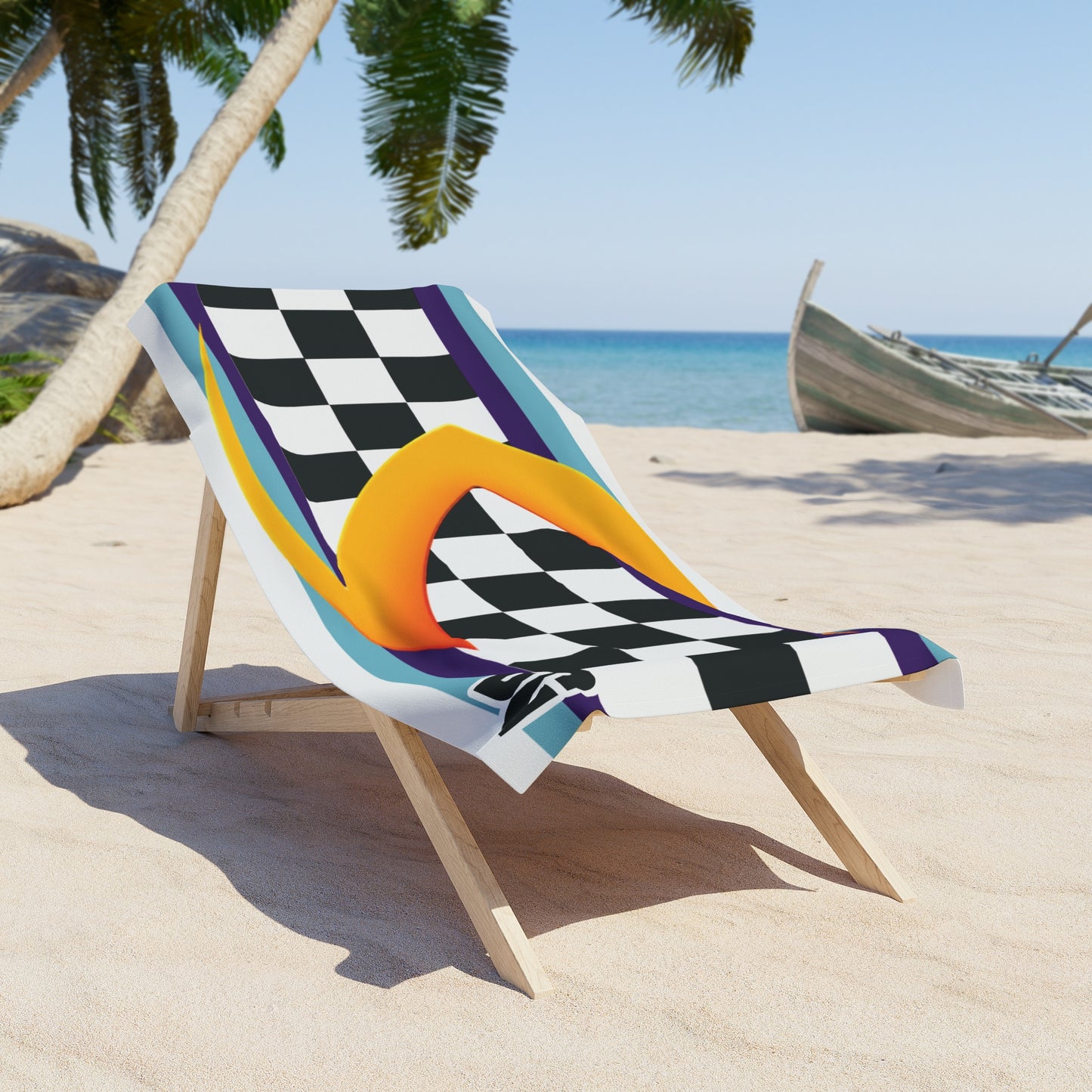 Desert Girl Colored Arc Checkered Beach Towel