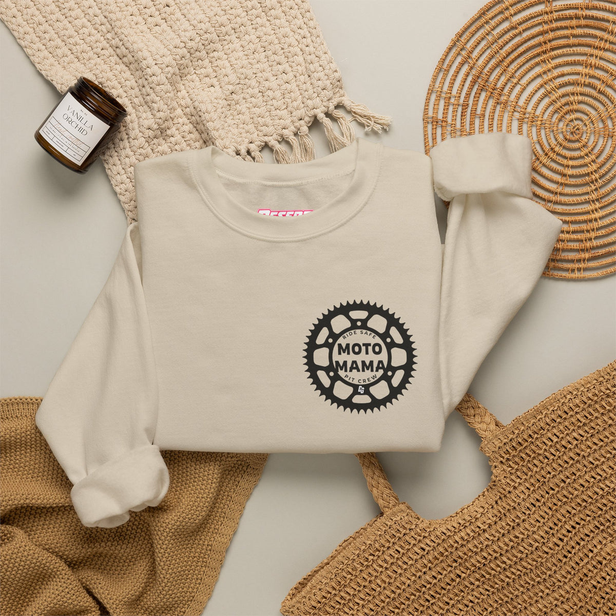 Moto Mama Ride Safe Crewneck