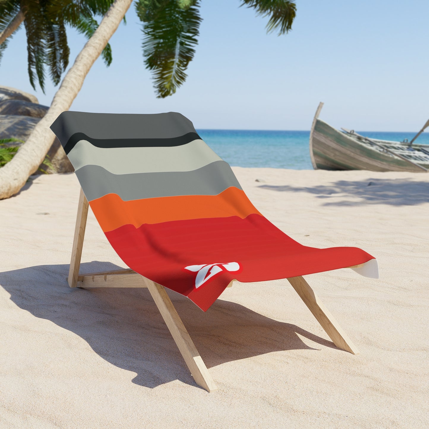 Desert Girl Striped Red Fade Beach Towel