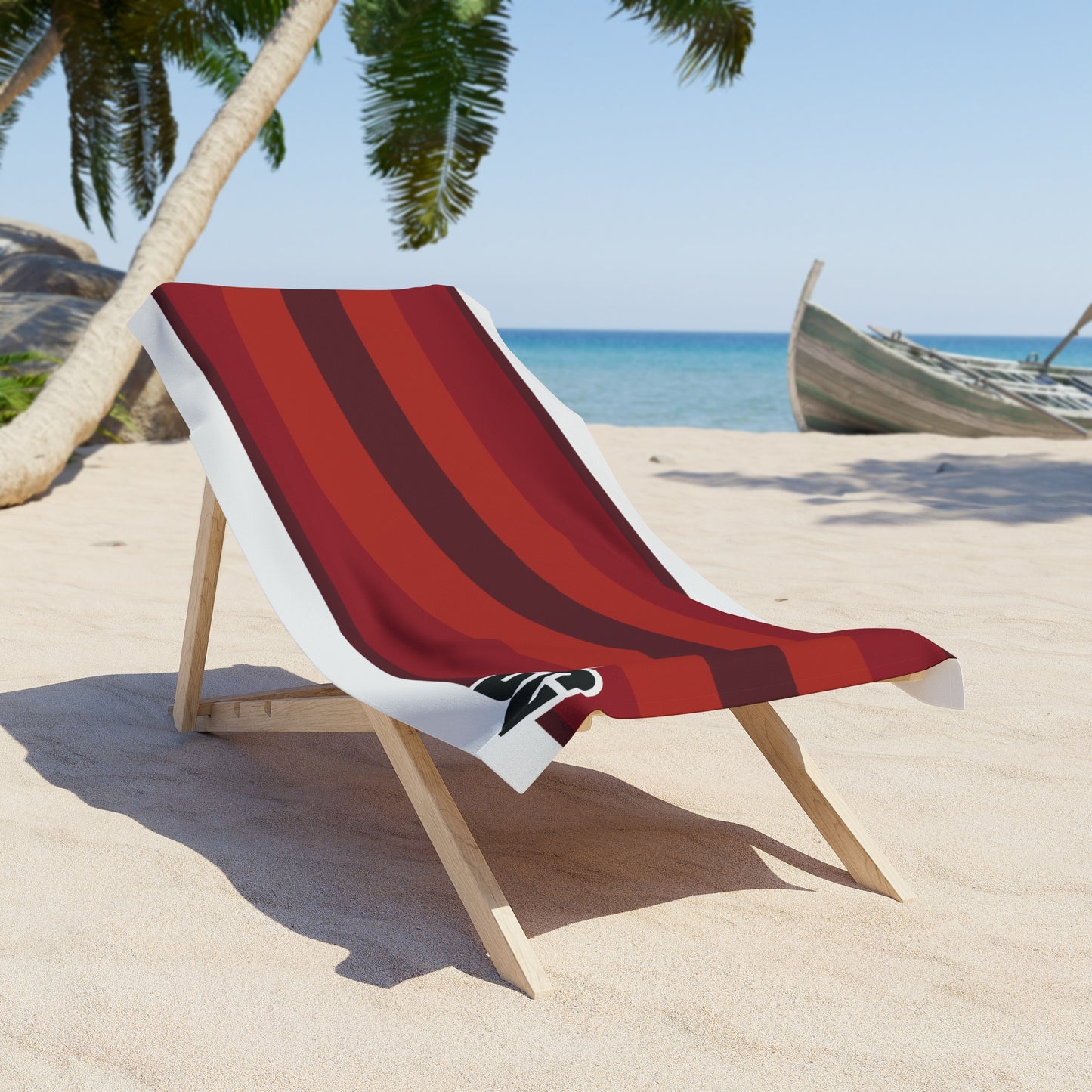 Desert Girl Red Stripes Beach Towel