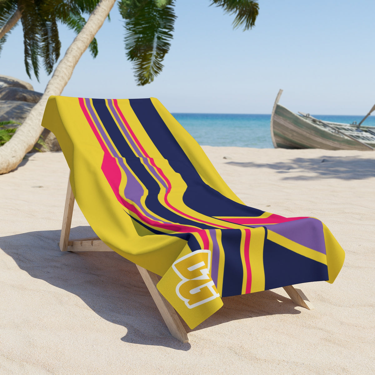 Desert Girl Yellow Purple Flow Beach Towel