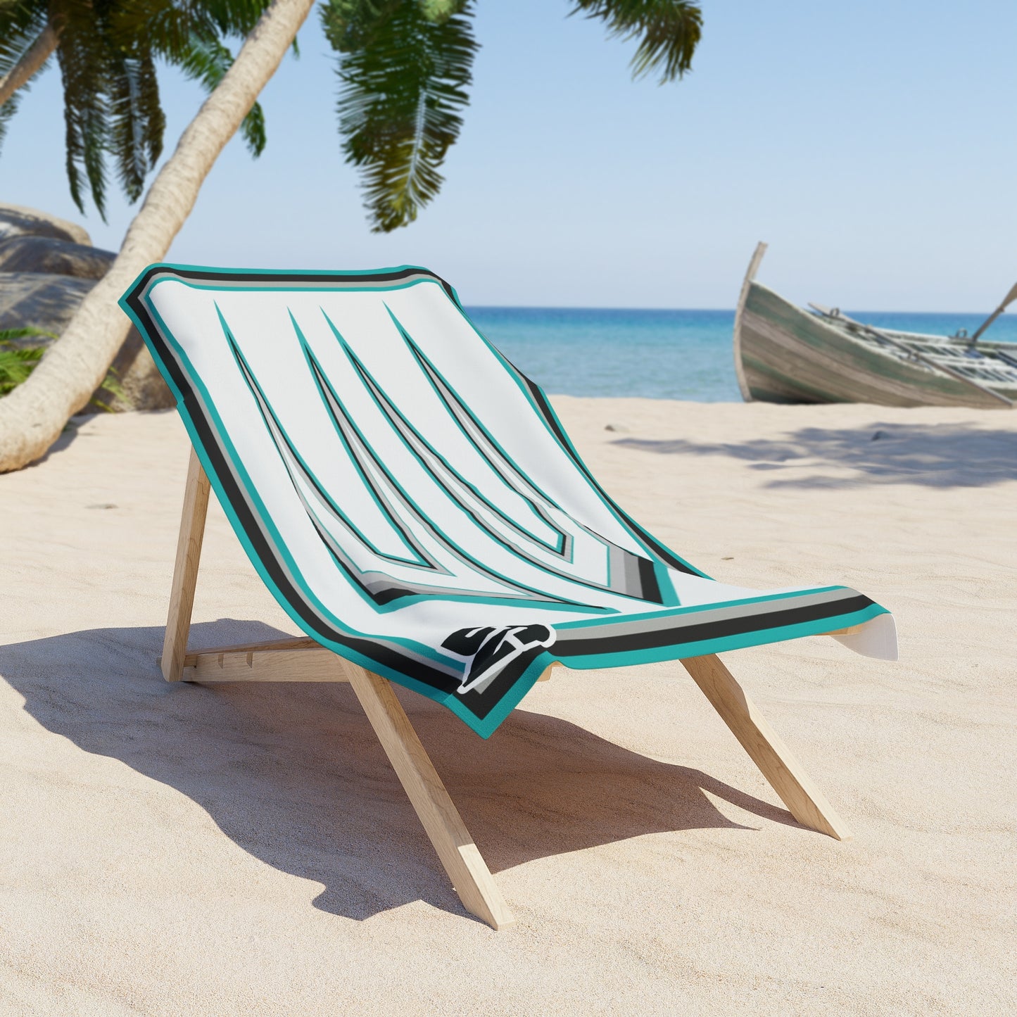 Desert Girl Teal Strike Beach Towel
