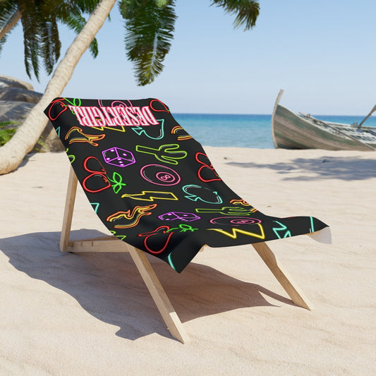Neon Dreams Desert Girl Beach Towel