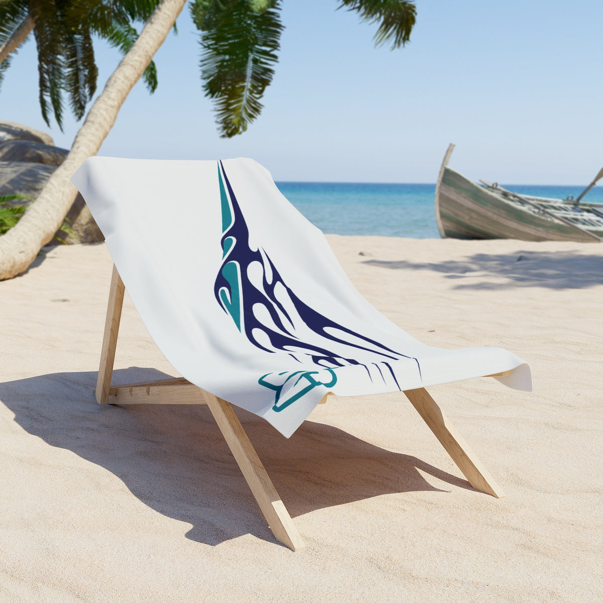 Desert Girl Teal Flame Beach Towel