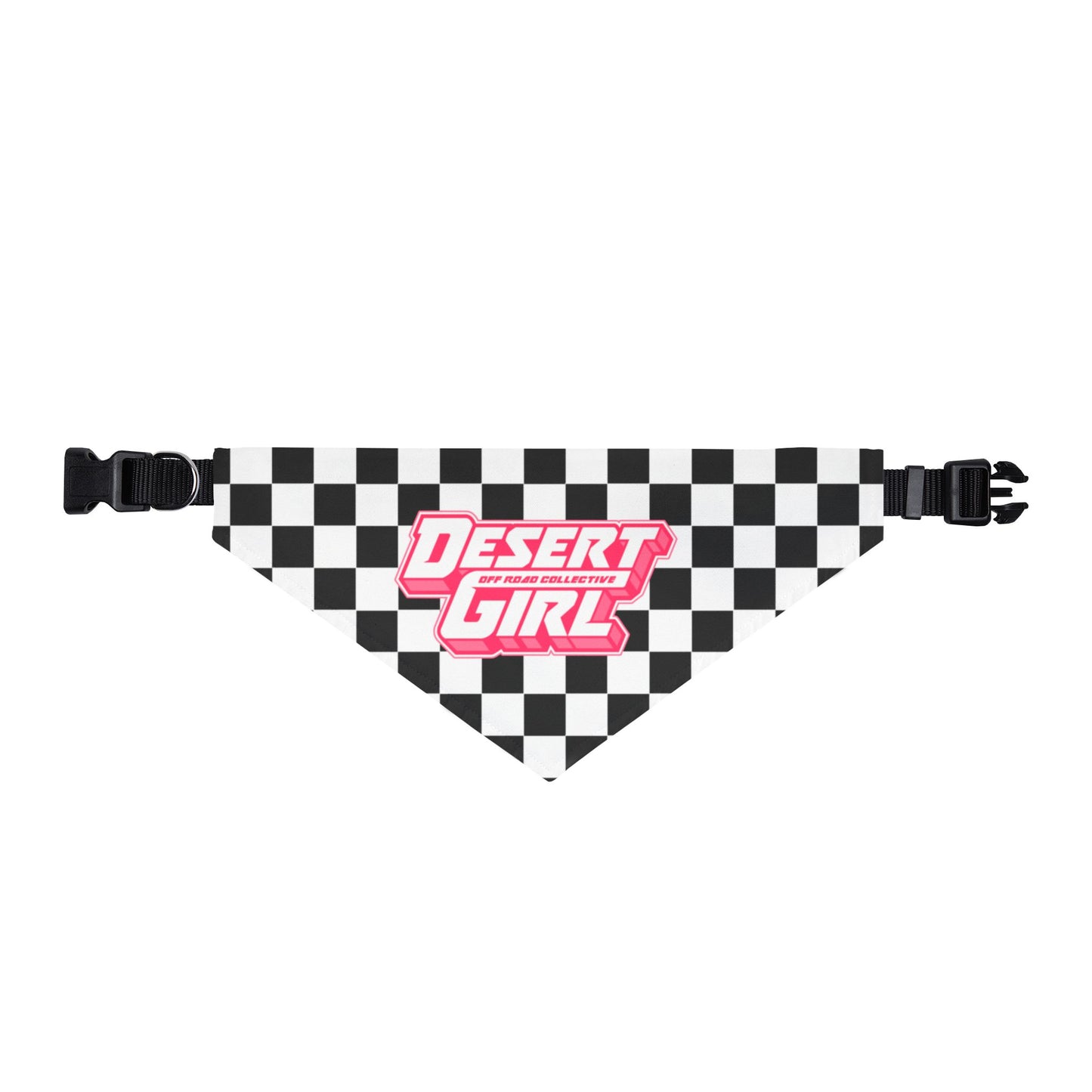 Checkered Desert Girl Clip-on Pet Bandana
