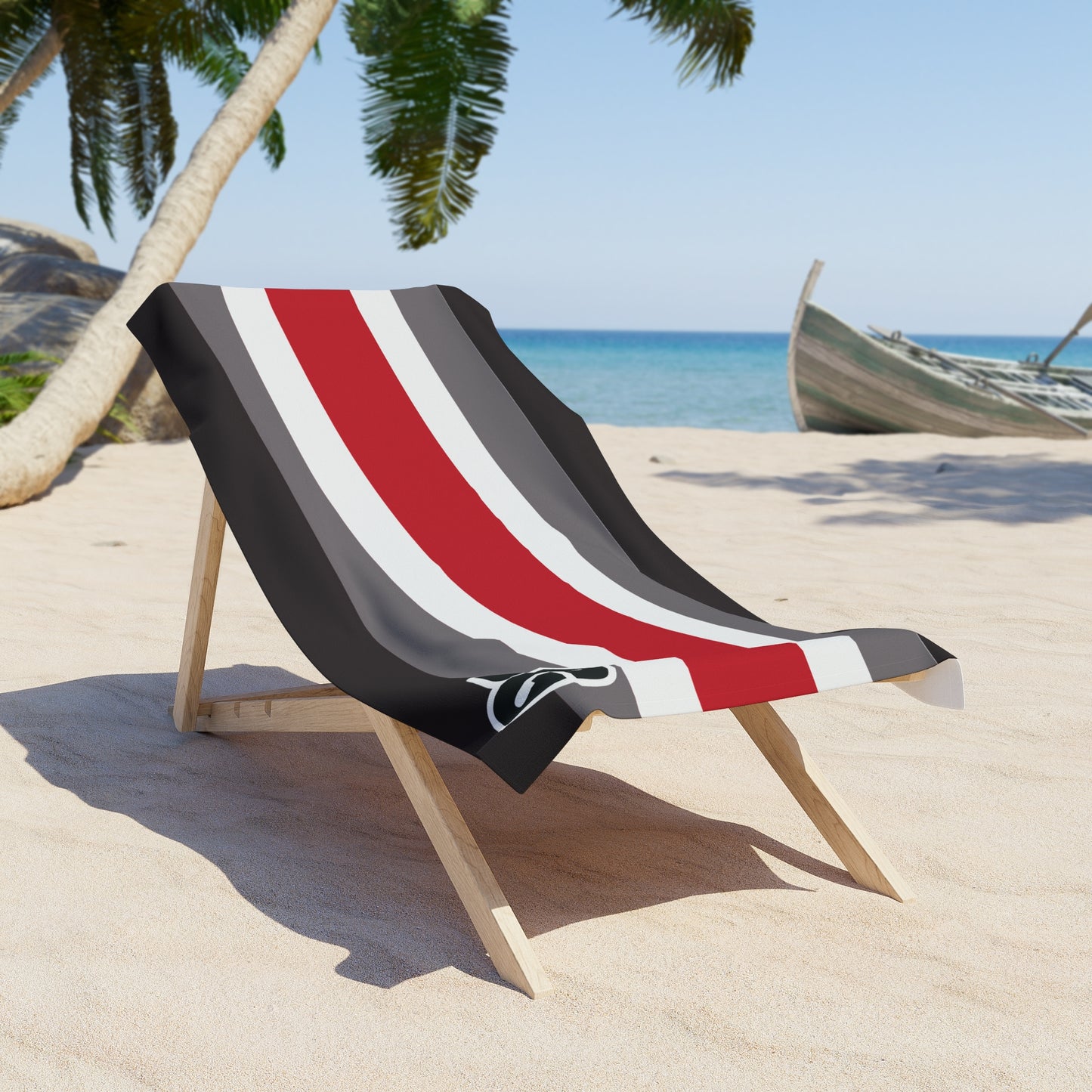 Desert Girl Retro Red Striped Beach Towel