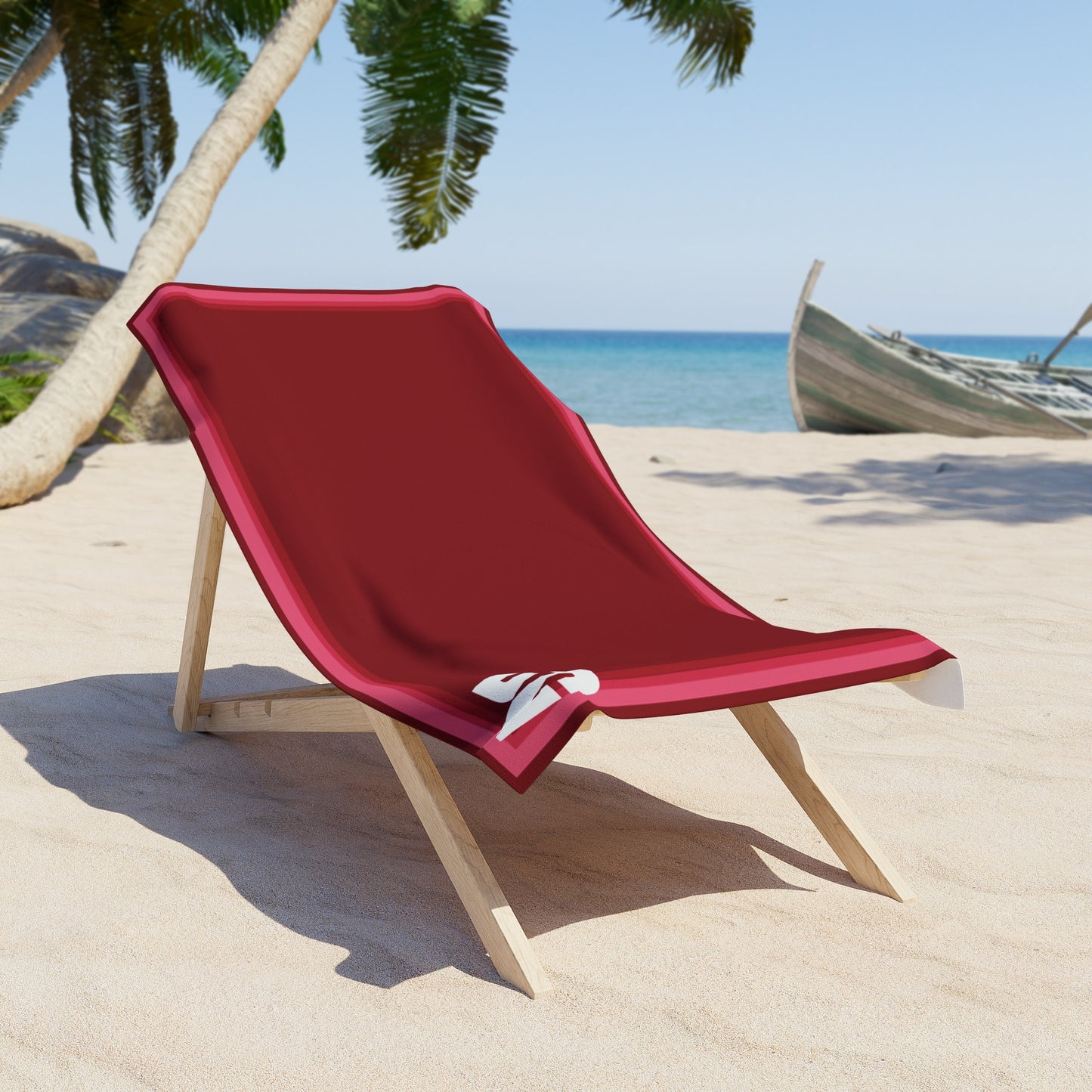 Desert Girl Red Stripe Beach Towel
