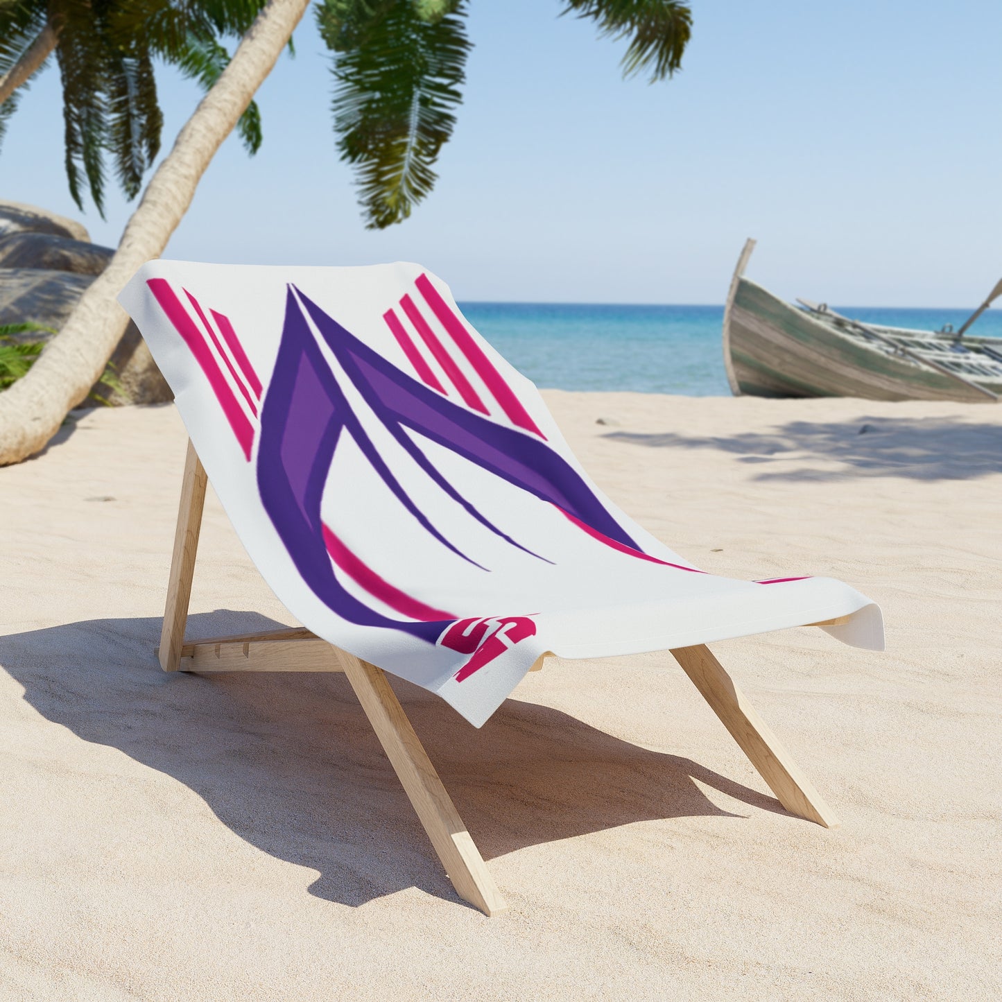 Desert Girl Pink Purple Strike Beach Towel