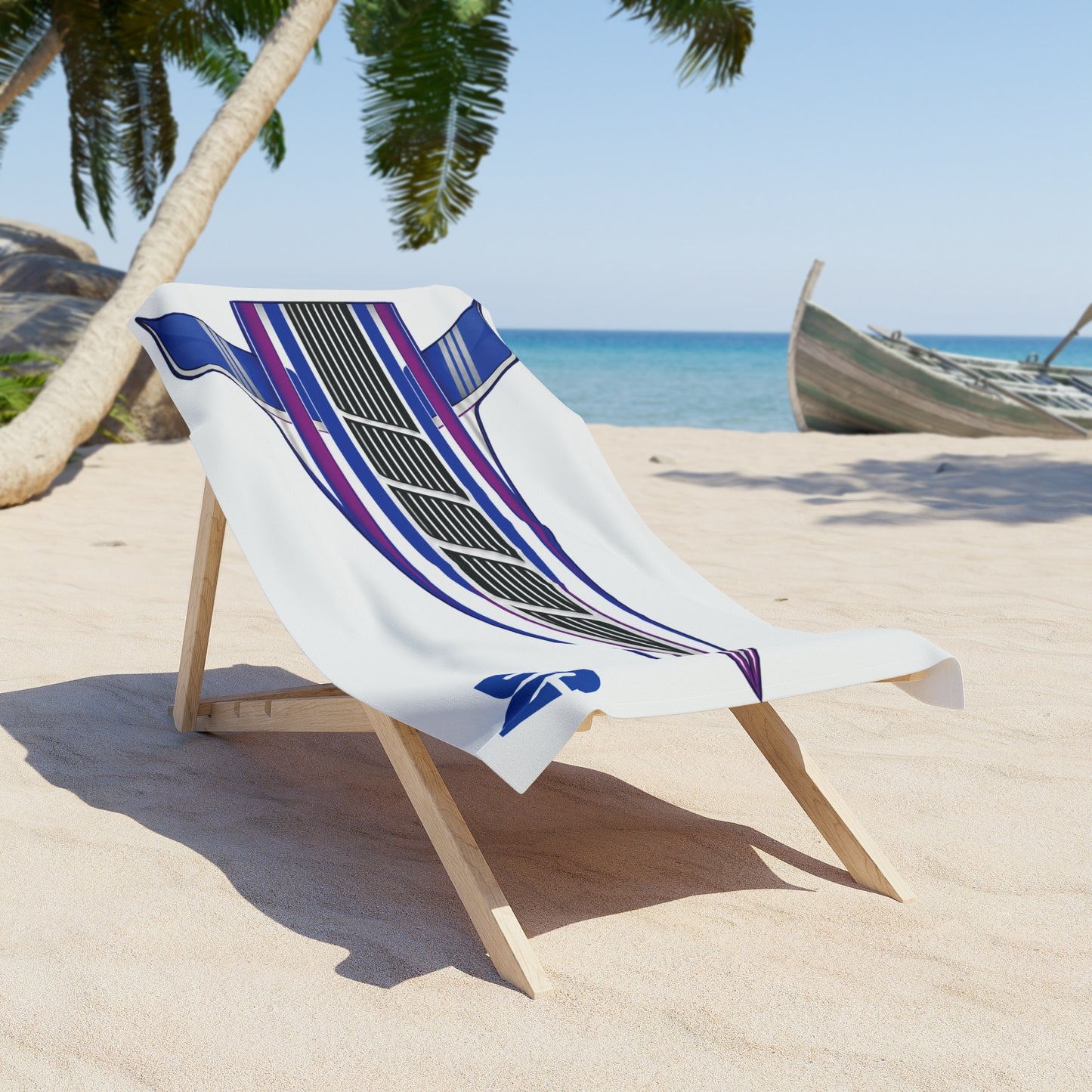 Desert Girl Blue Purple Strike Beach Towel