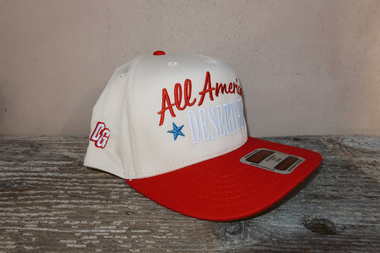 All American Desert Girl Canvas Trucker Hat - RED