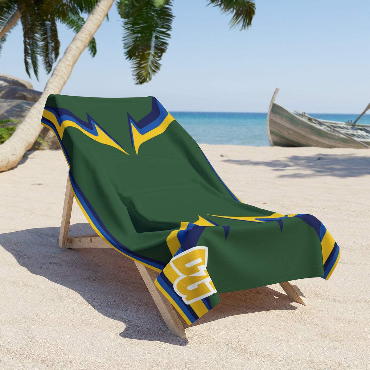 Desert Girl Green Yellow Flash Beach Towel
