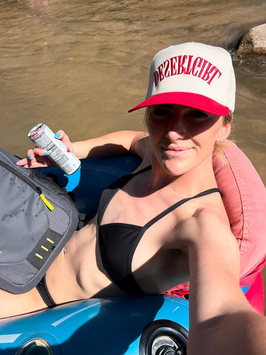 DESERT GIRL Upside Down Canvas Trucker Hat - RED