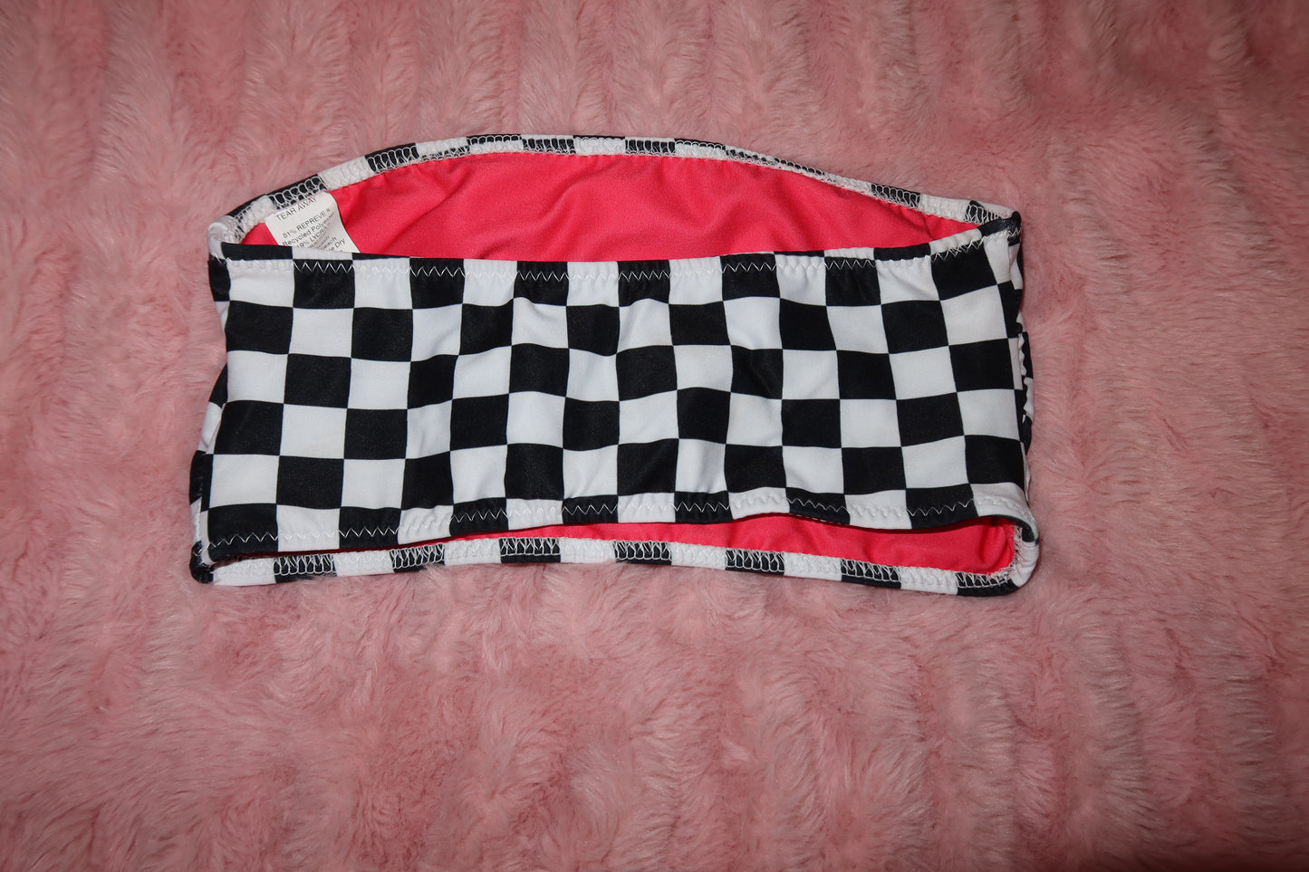 SALE Checkered Bandeau Bikini Top - MEDIUM
