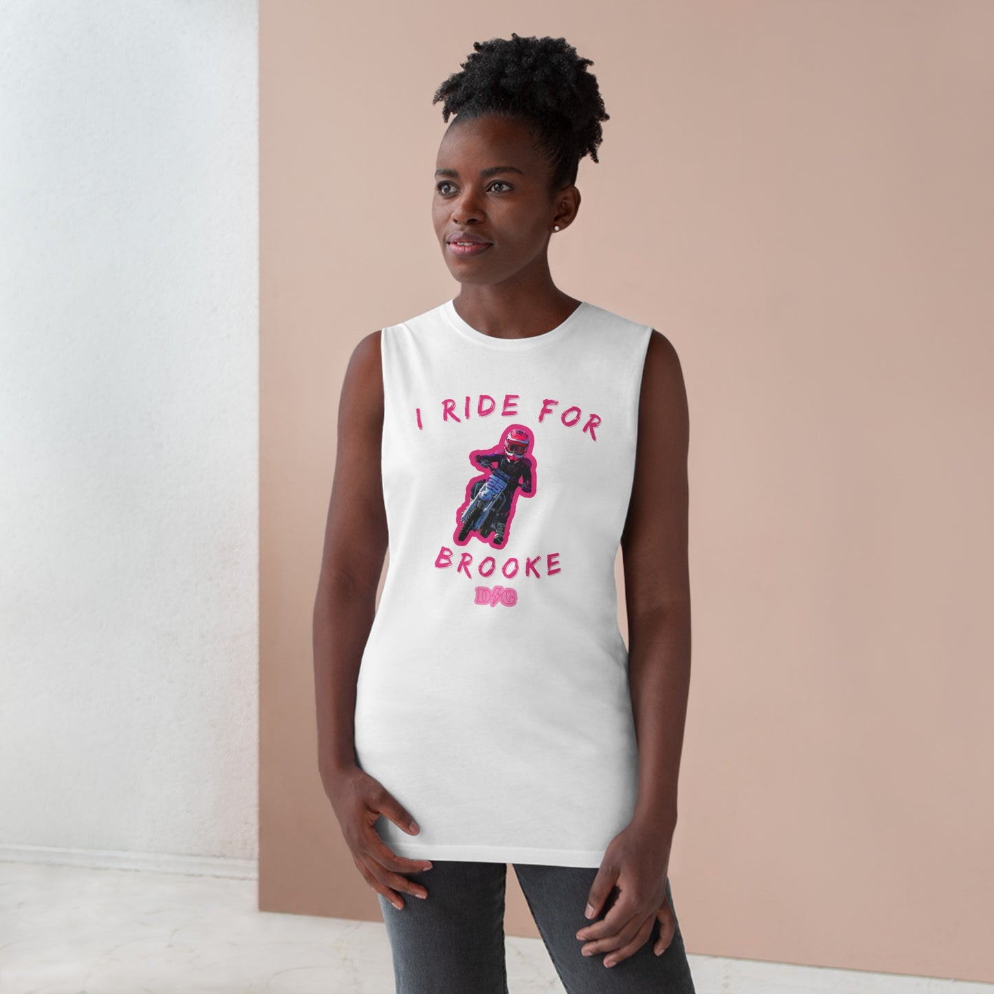 Ride for Brooke - White Muscle Tank