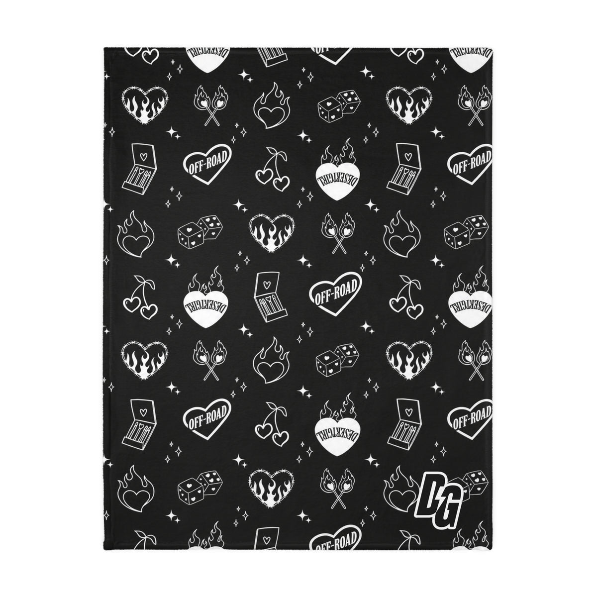 DESERTGIRL Off-Road Tattoo Fuzzy Blanket ( Double Sided )
