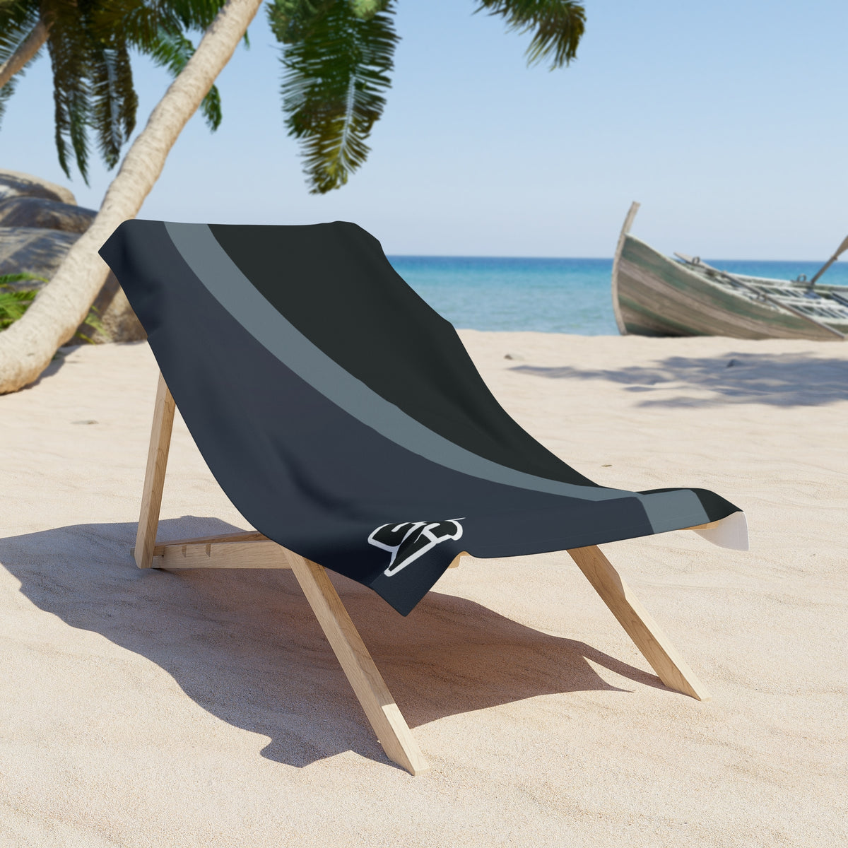 Desert Girl Grey Black Flow Beach Towel