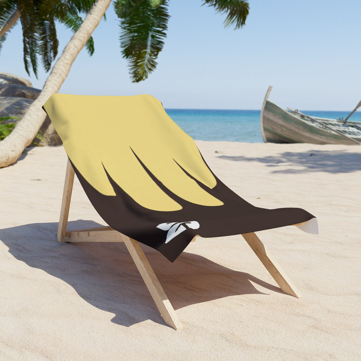 Desert Girl Brown Yellow Scallop Beach Towel