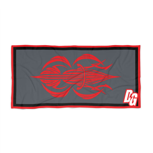 Desert Girl Pinstripe Red Beach Towel