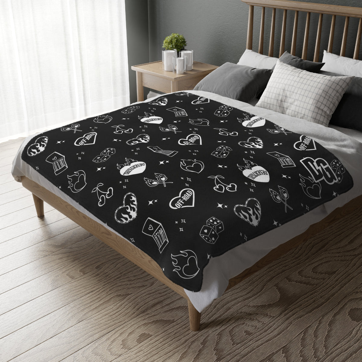 DESERTGIRL Off-Road Tattoo Fuzzy Blanket ( Double Sided )