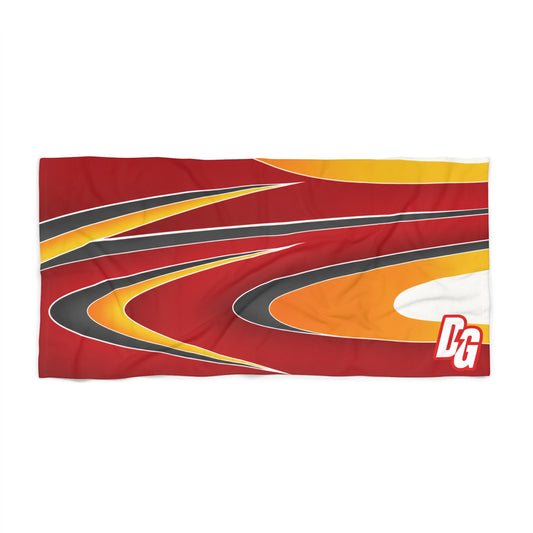 Desert Girl Red Gold Orange Grey Beach Towel