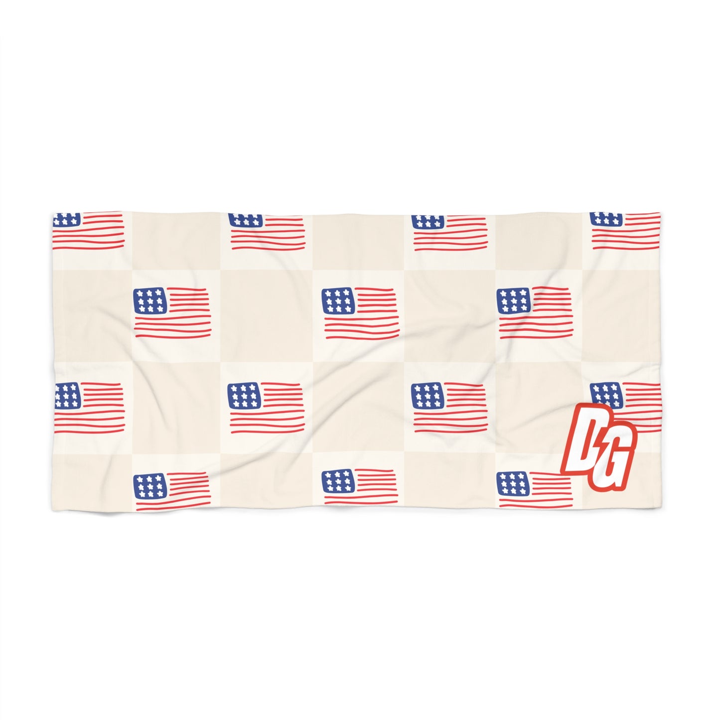 Checkered USA Desert Girl Beach Towel