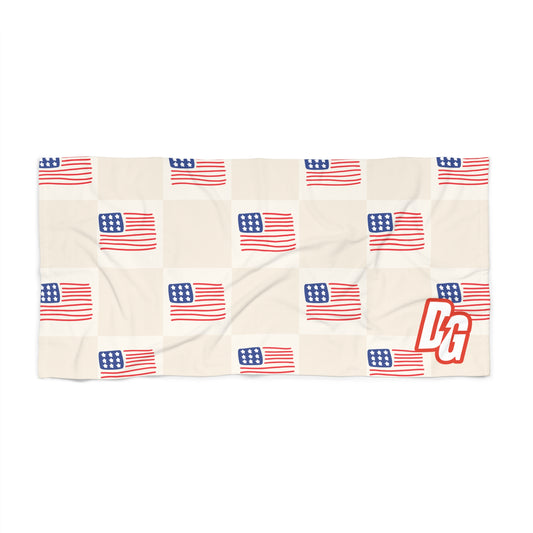 Checkered USA Desert Girl Beach Towel