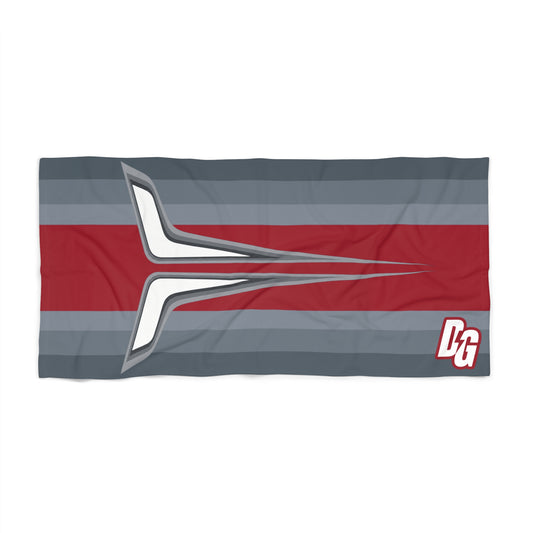 Desert Girl Red Grey Strike Beach Towel