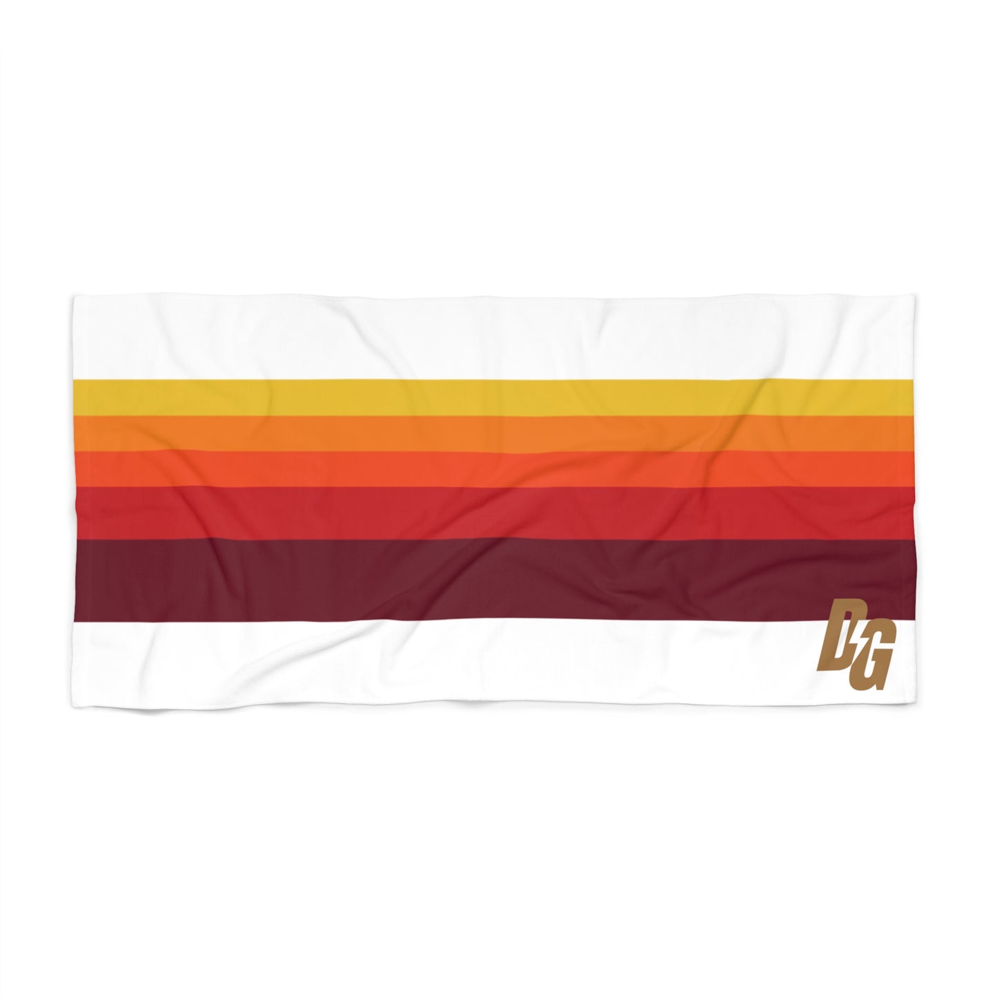 Desert Girl Red Retro Stripe Beach Towel