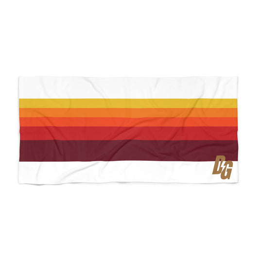 Desert Girl Red Retro Stripe Beach Towel