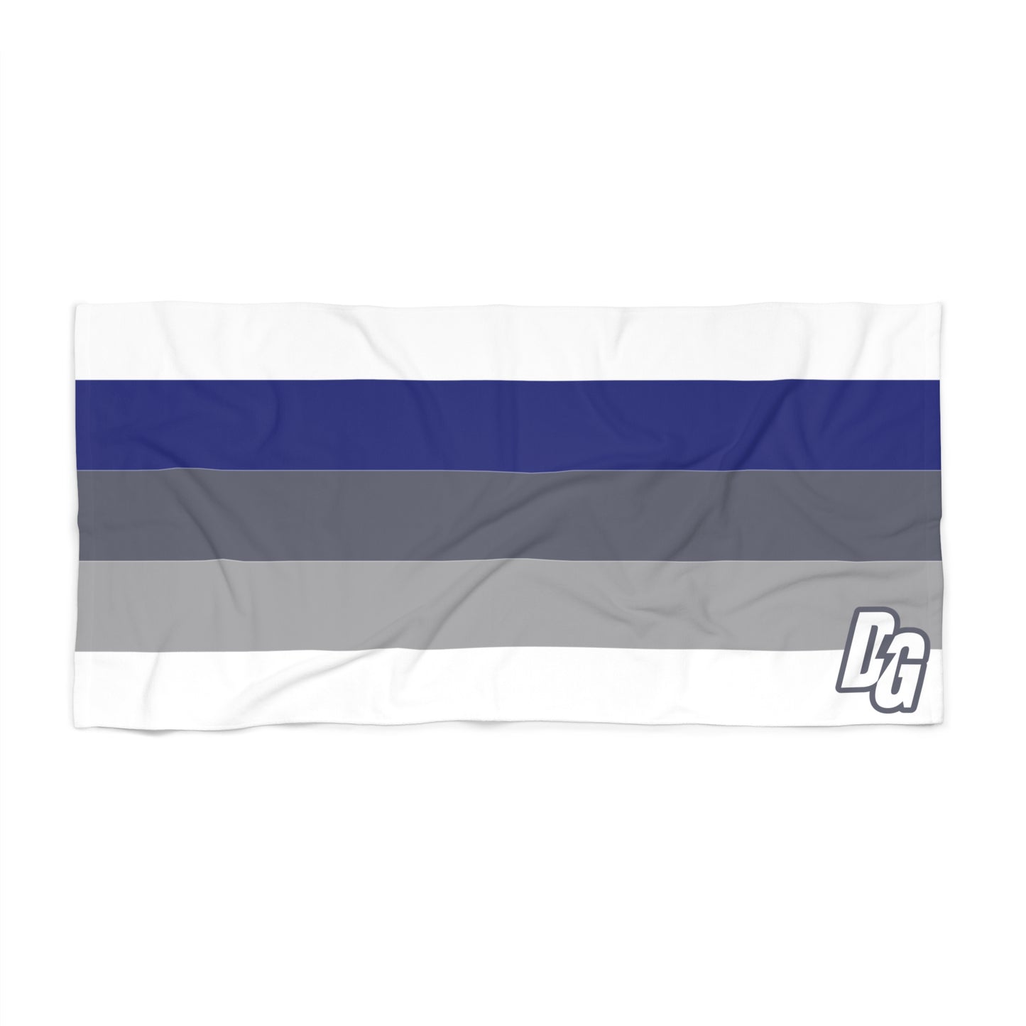 Desert Girl Grey Blue Stripe Beach Towel