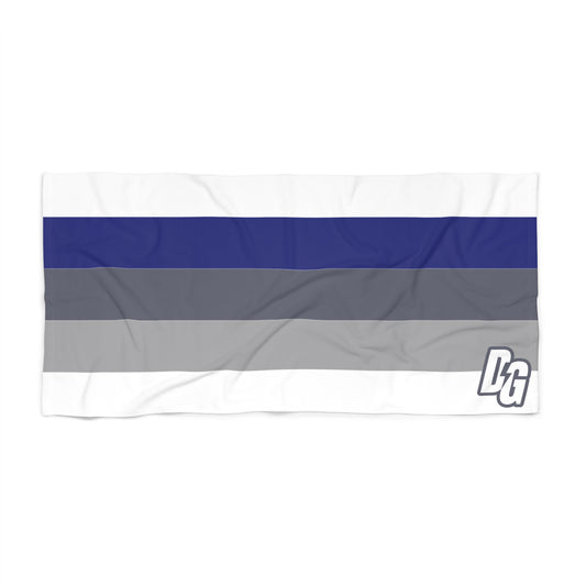 Desert Girl Grey Blue Stripe Beach Towel