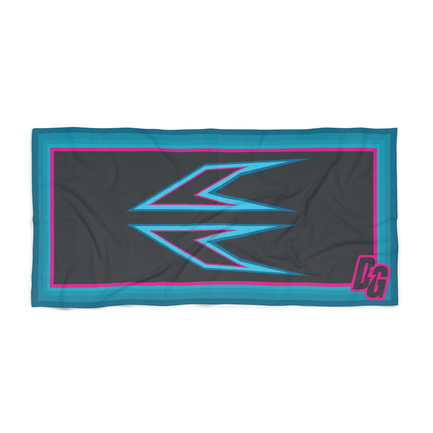 Desert Girl Teal Grey Pink Strike Beach Towel
