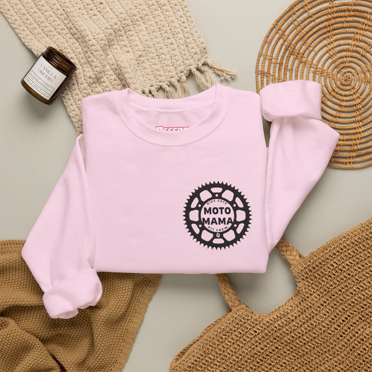 Moto Mama Ride Safe Crewneck