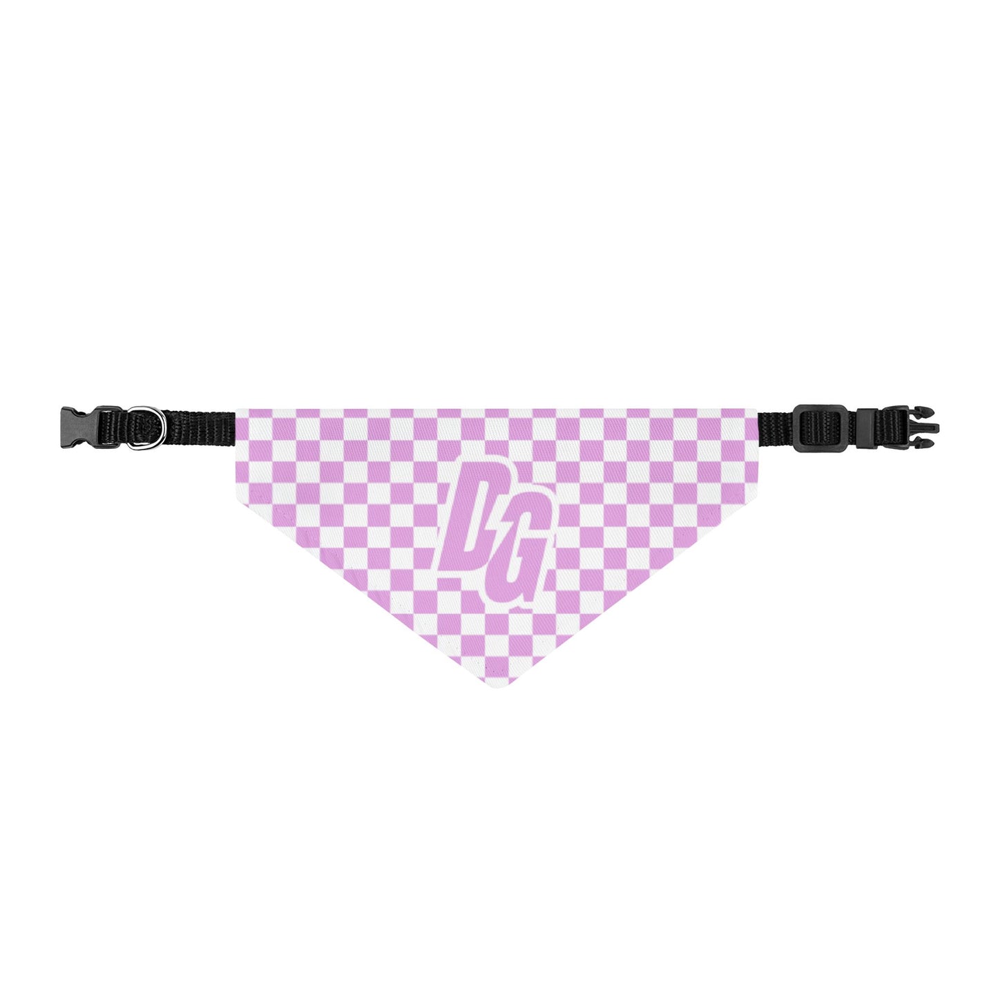 Purple Checkered Desert Girl Clip-on Pet Bandana
