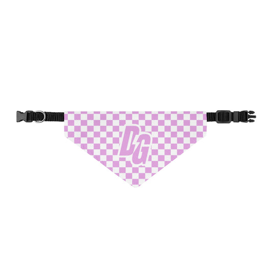 Purple Checkered Desert Girl Clip-on Pet Bandana
