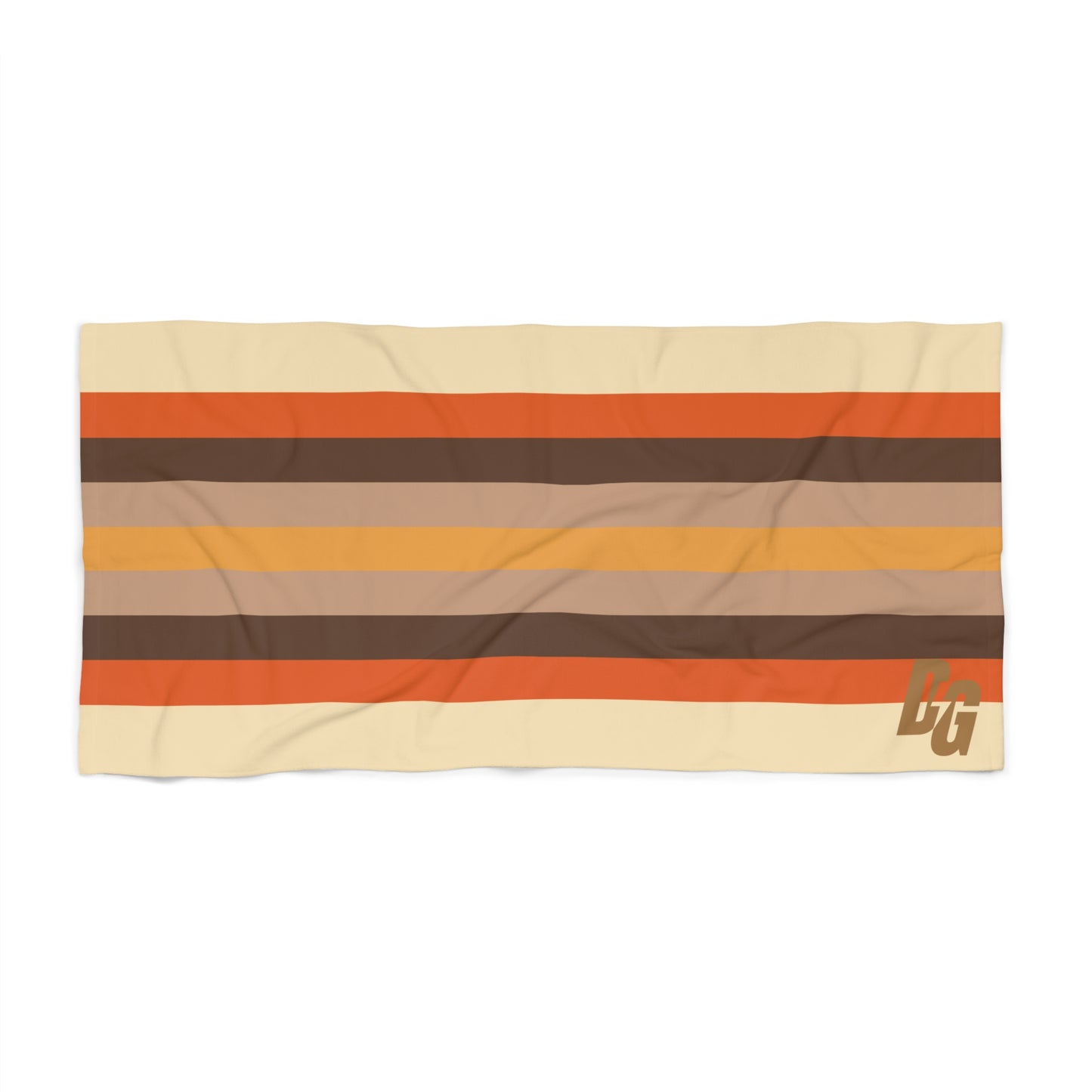 Desert Girl Oranges Retro Striped Beach Towel