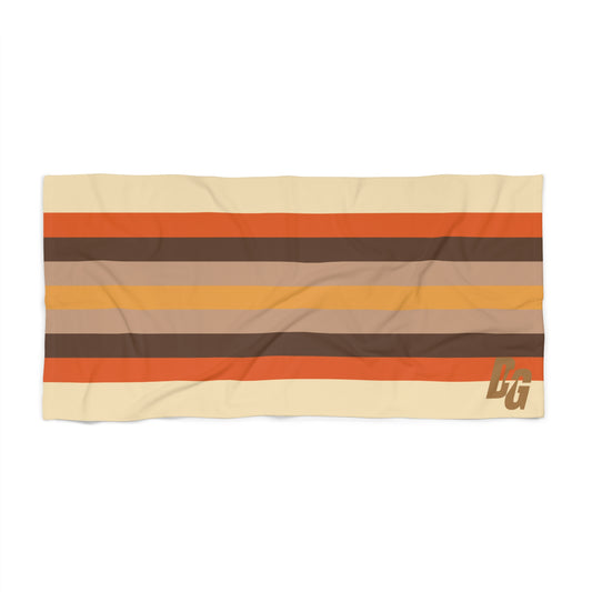 Desert Girl Oranges Retro Striped Beach Towel