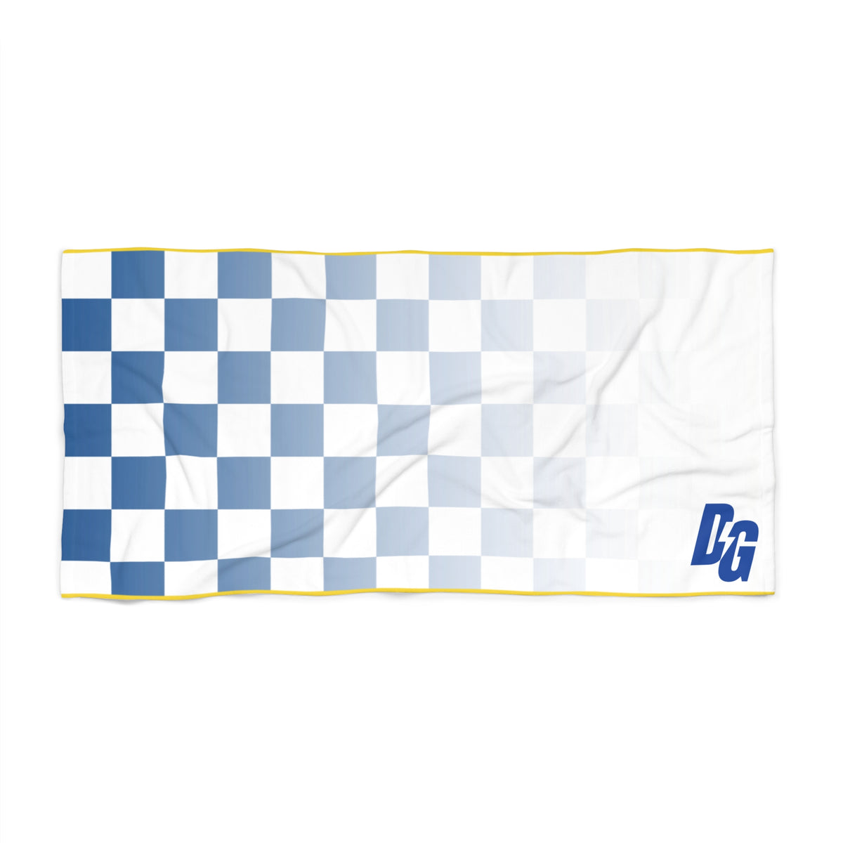 Desert Girl Blue Checkered Fade Beach Towel