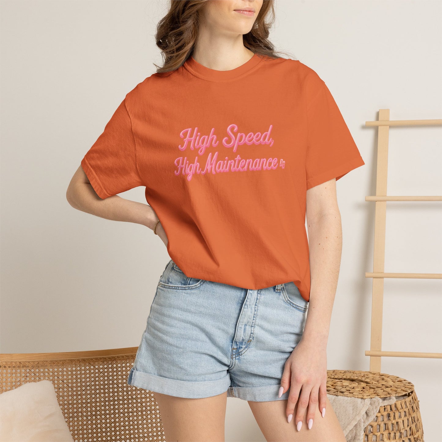 High Speed, High Maintenance Comfort Colors Tee - BUBBLEGUM