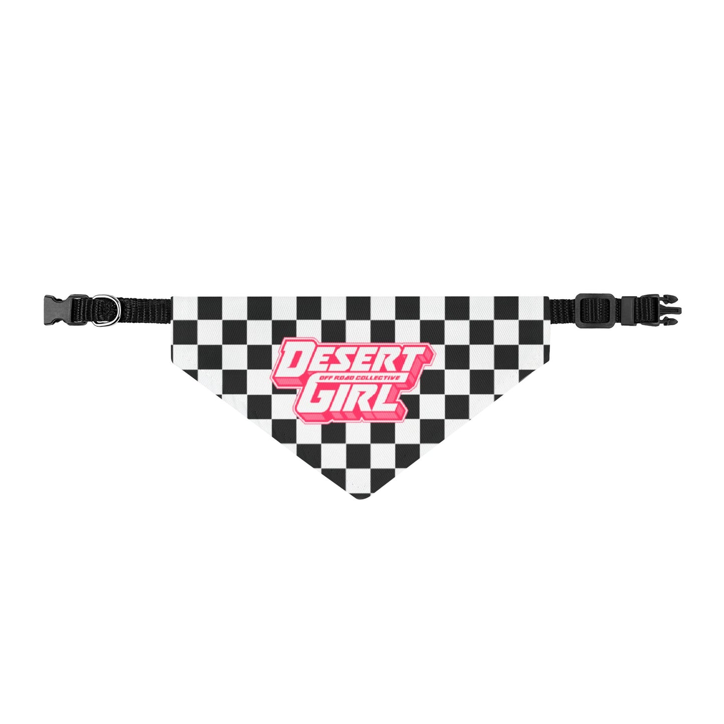 Checkered Desert Girl Clip-on Pet Bandana