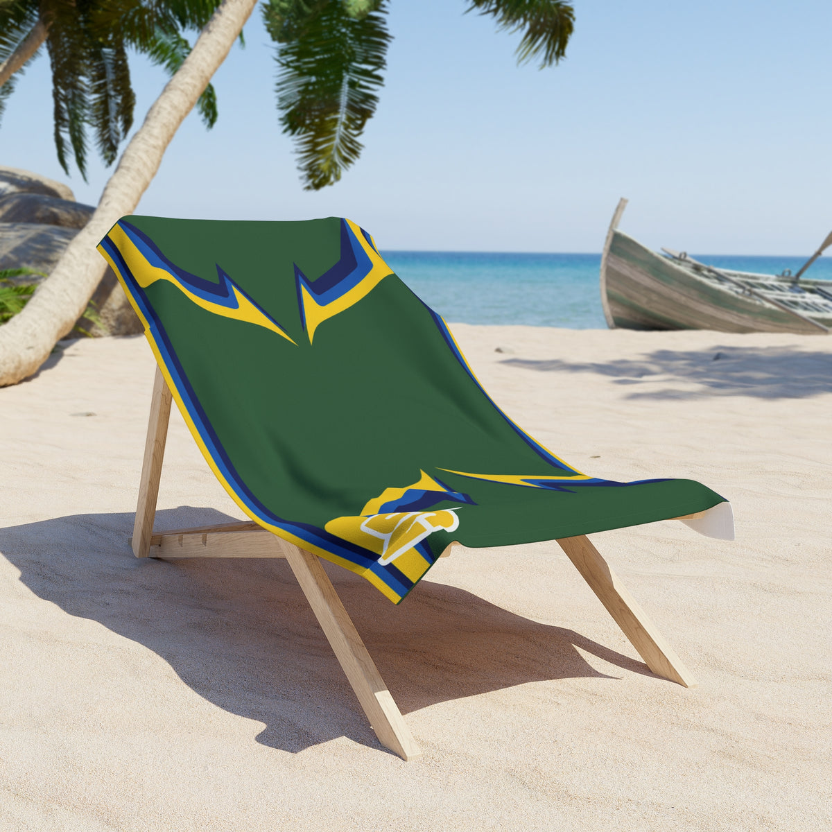 Desert Girl Green Yellow Flash Beach Towel
