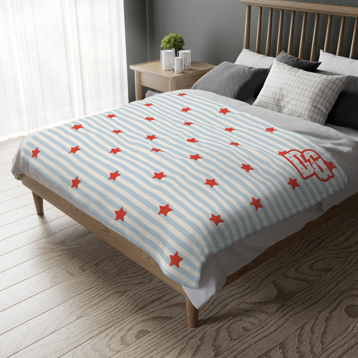 DESERTGIRL Stars&Stripes Fuzzy Blanket ( Double Sided )