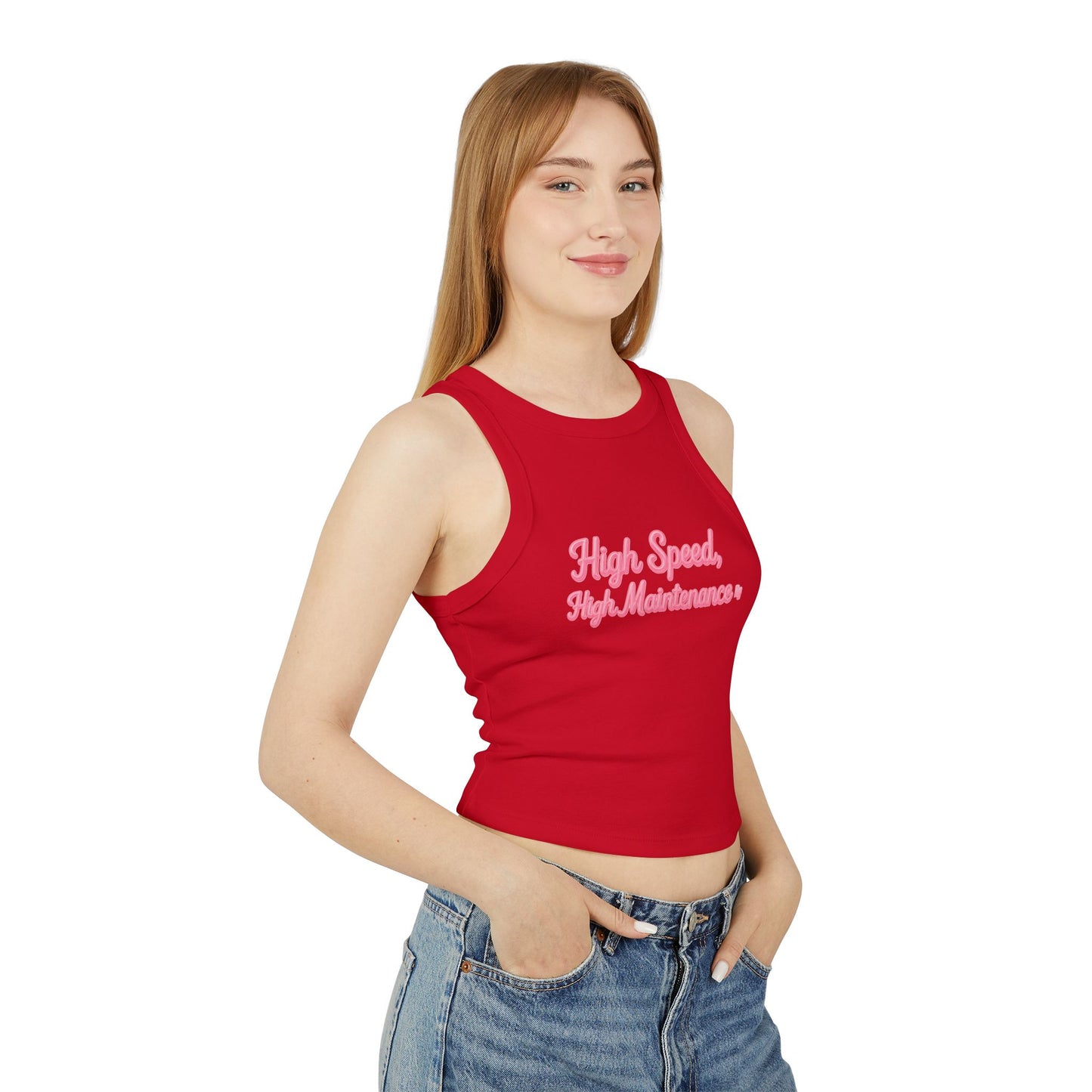 High Speed, High Maintenance Rib Racer Tank - BUBBLEGUM